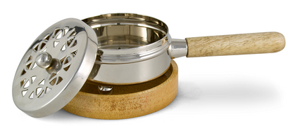 Moderne Räucherpfanne (Messing vernickelt)