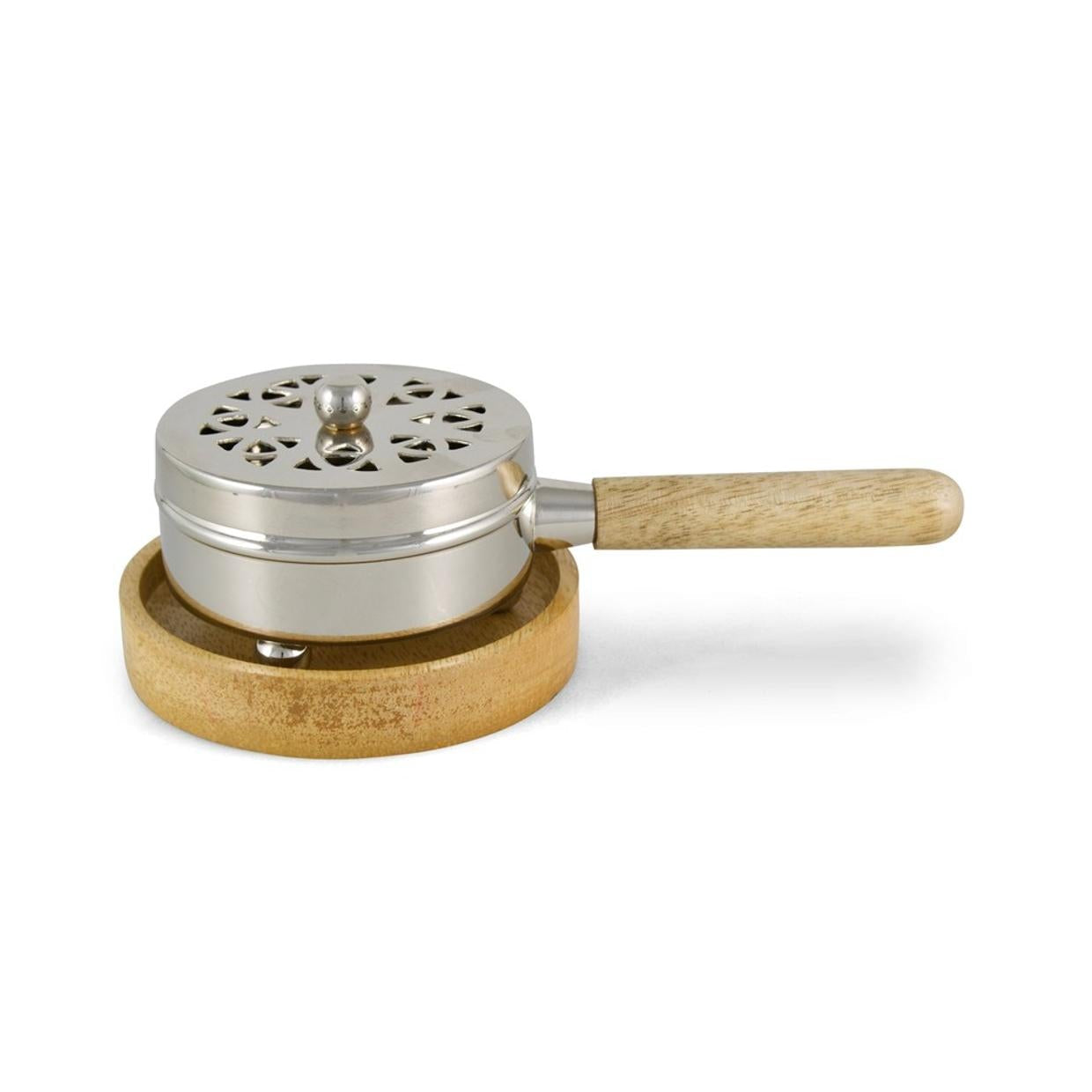 Moderne Räucherpfanne (Messing vernickelt)